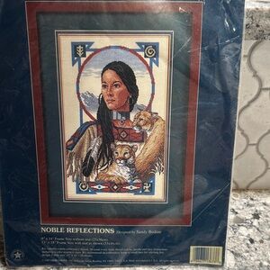 Noble Reflections Native American Art with Mountain Lion counted Crosstitch kit